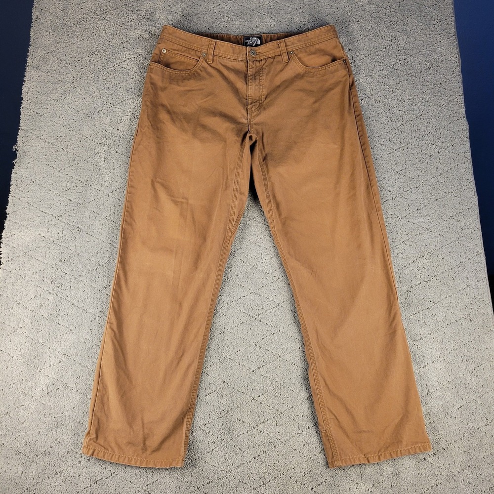 The North Face Pants Mens 38 Brown Relaxed Straight Leg Mid Rise Hiking Outdoors